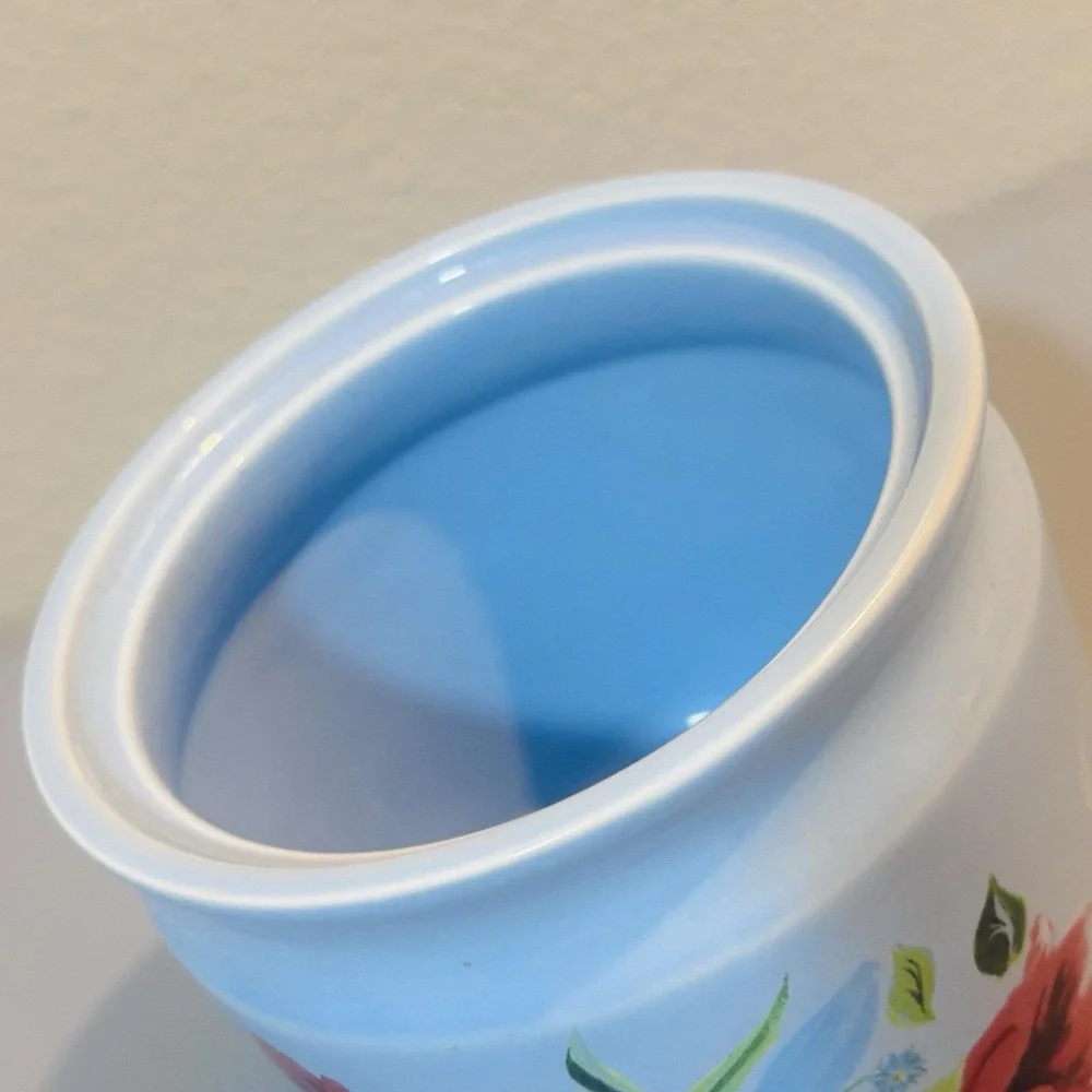 Pioneer Woman Breezy Floral Spring Bouquet Fresh Garlic Keeper Blue No Lid
